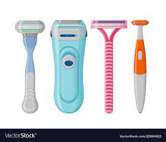 Female Shaving Razor Set Isolated On White Vector Image