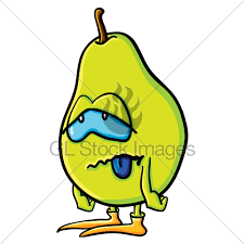 Funny Tired Cartoon Pear Gl Stock Images Leaf leaf plant fruit clipart. funny tired cartoon pear gl stock images