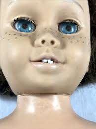 VTG MATTEL CHATTY CATHY TALKING DOLL BRUNETTE SHORT HAIR BLUE EYES PARTY  COAT