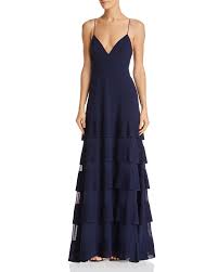 Fame And Partners Rosen Tiered Pleat Gown Bloomingdale S Evening Gowns Formal Formal Dresses Gowns Gowns