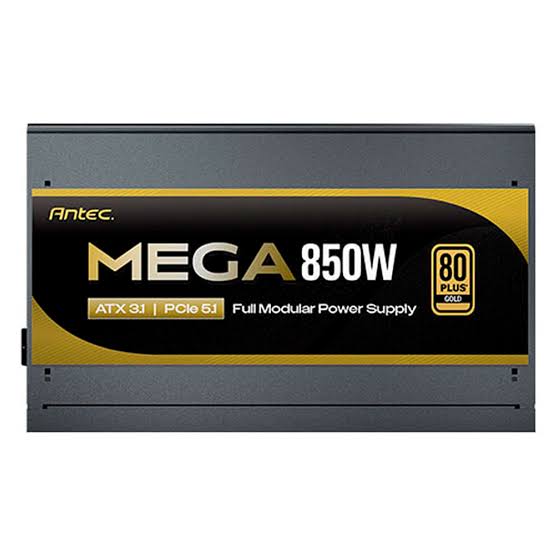 Fuente de Poder Antec Mega 850w, 80 Plus Gold, Full Modular ATX 3.1, PCIE 5.1, Negro