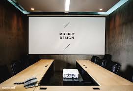 Blank White Projector Screen Mockup In A Meeting Room Free Image By Rawpixel Com Teddy Rawpixel Meeting Room Conference Room Projector Room