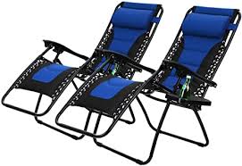 Amazon Com Phi Villa Padded Zero Gravity Patio Lounge Chairs Adjustable Reclining With Cup Holders 2 Pack Blue Patio Lounge Blue Patio Patio Lounge Chairs