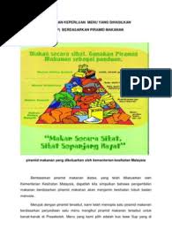 Makanan diletakkan pada aras yang berbeza di dalam piramid makanan berdasarkan kepada nilai nutrien utama (kementerian kesihatan malaysia, 2011). Piramid Makanan Yang Dikeluarkan Oleh Kementerian Kesihatan Malaysia