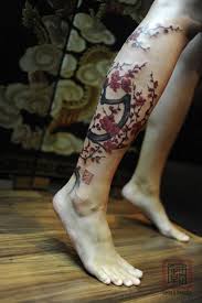 Cherry Blossom Tree Tattoo On Leg 50 Incredible Leg Tattoos 3 3 Cherry Tree Tattoos Leg Tattoos Blossom Tattoo