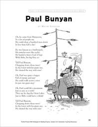 Paul Bunyan A Poem With Strategies For Building Fluency Printables Poetry For Kids Traditional Literature Paul Bunyan