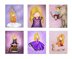 Girls room wall art saladhats com. Amazon Com Posters For Girls Bedroom Nursery Drawings Unique Illustrations Kids Art Children S Room Decor 8x10 11x14 Unframed Prints Set Of 6 Custom Hair And Skin Color Handmade
