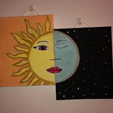 Half moon specializes in interior and exterior painting for residential and. Wall Decor Accepting Offers 4 Sun Moon Painting Poshmark