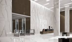 Max Slab The Italian Natural Marble Looking Revealing Light Grey On White Elegant And Modern Design Improve Lobby Design Lobby Interior Large Format Tile