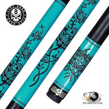 Players Pool Cue Live Hard Turquoise Rose Cue Pool Cues Billiards Game Cue