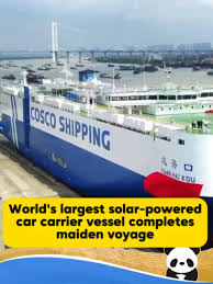 The world's largest solar-powered car carrier, the "Yuan Hai Kou," has... |  TikTok