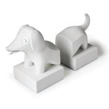 Jonathan Adler Dachshund White Resin Bookends Barnes Noble Dog Bookends Bookends Jonathan Adler