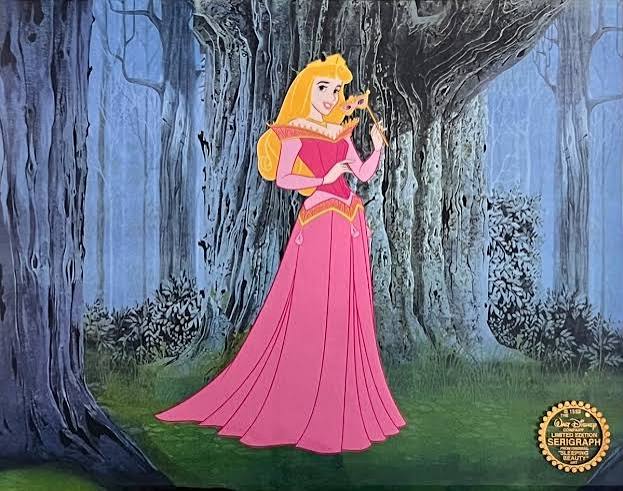 DISNEY SLEEPING BEAUTY AURORA Sericel Animation Art Serigraph Cel