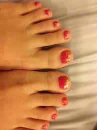 Opi Hot Pink With Gold Glitter Toes Nail Art Toe Nail Art Glitter Toe Nails Toe Nails