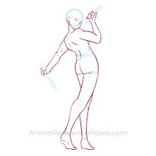 The action line for this figure will just be a straight vertical line. Fighting Poses Anime