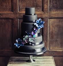 Black And Blue Wedding 59 Reasons Black Is The Chicest Wedding Color Black Wedding Cakes Purple Wedding Cakes Peacock Wedding Cake