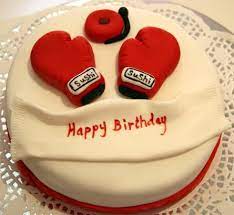 Take your box cake mix to the next level with this easy recipe! Boxing Gloves Cake