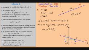 Subiecte bac 2020 matematica rezolvate subiecte matematică bac 2020. Bacalaureat 2020 Model Oficial Testul Nr 2 Tehnologic Youtube