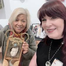 Another recent student that I had an enormously enjoyable assemblage making  tutorial with is multitalented artist and compelling storyteller @lydfin01.  Lydia brought in an array of objects and bits of memorabilia that