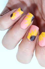 25 Super Pretty Floral Nail Designs Flower Nail Art Sunflower Nails Floral Nail Designs