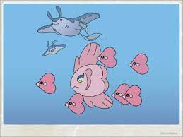 Alomomola nurses the herd of Luvdisc [OC] : rpokemon