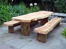 Slab Table Rustic Log Furniture Outdoor Furniture Pavilion Design