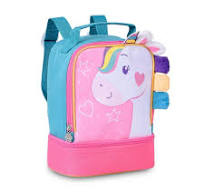 Lancheira Térmica Unicornio Colorido Infantil Feminino Criança Escolar  Armazenamento Lanche Azul Rosa
