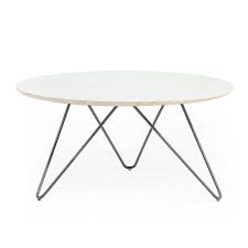 This round low table in european oak and masur birch perfectly complements the oval table, and the same design principles are evident. The Modern Zig Zag R75 Coffee Table In White Colour