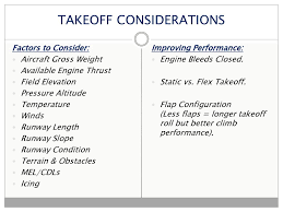 takeoff performance the performance data for takeoff and