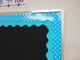 Black And White Polka Dot Bulletin Board Border Setting Up For Second Bulletin Boards Finally Bulletin Board Borders Bulletin Boards Classroom Decor Classroom Decor