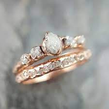 Raw Diamond Rose Gold Engagement Ring Rough Gold By Byangeline Rose Gold Diamond Ring Engagement Stone Engagement Rings Rose Gold Engagement Ring
