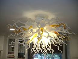 Ideal ceiling height for chandelier is 8' or 10'. Blown Glass Chandelier Custom Art Glass Lighting Amber White Chandelier Ebay