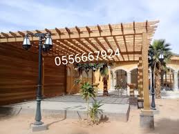 مظلات خشب طبيعي outdoor structures pergola outdoor