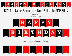 Happy birthday printable banner letters. Happy Birthday Banner Printable Red Novocom Top
