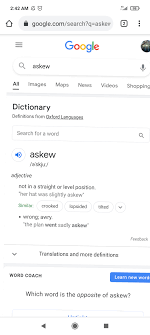 Carl askew (born 1952), australian motorcycle speedway and drag bike rider. I Tapped On The Suggestion Askew Meaning At First I Thought It Was A Joke Google Is Renowned For Its Fun Easter Eggs But Then I Realized How Unlikely That Would Be So I