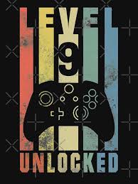 Level 9 Unlocked 9th Birthday Gift For Gamer Active T Shirt By Maxel2010 In 2021 Happy Birthday Gamer Birthday Cards For Boys Gamers Party Ideas