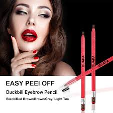 1PC Quality Waterproof Microblading Pencil Duckbill Eyebrow Shaping Brow  Long-Lasting Pencil with Brush