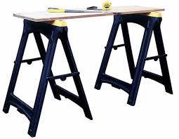 Features straight bold posts, tapered off feet, and a 1 thick table top. Stanley Junior Saw Horse Twin Pack Bedford Saw Tool Tools Accessories Woodworking Machinery