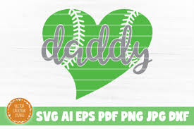 Download Dad Heart Softball Svg Cut File Graphic By Vectorcreationstudio Creative Fabrica PSD Mockup Templates