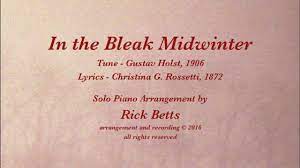 In the Bleak Midwinter - Lyrics with Piano - YouTube