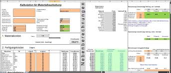 Das kalkulationsschema für die rückwärtskalkulation als excel vorlage downloaden. Excel Kalkulation Materialbearbeitung Berechnungs Programm Fur Maschinenbau Unternehmen