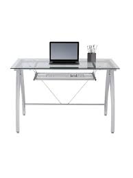 Priced purchase apply coupon | today only! Realspace Vista Glass Computer Desk Silver Office Depot
