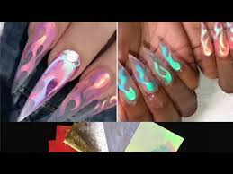 Uñas acrílicas para principiantes con tip natural en punta. Como Aplicar Las Famosas Flamas En Las Unas Acrilicas Youtube