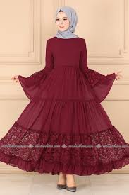Moda Selvim Dantel Detay Elbise 81674bn105 Bordo Indian Gowns Dresses Sleeves Designs For Dresses Designer Dresses