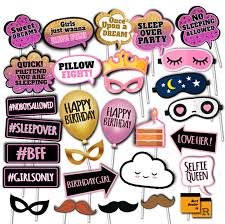 Birthday Photo Booth Props Png Girl Sleepover Photo Booth Props Girl Birthday Party Props Etsy Birthday Party Props Sleepover Party Birthday Props