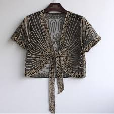 «la belle aux doux yeux. Femmes Manteau Brillant Cravate Transparent Recadree Longueur Ouvert Avant Bolero Haussement D Epaules Maille Cardigan A Manches Courtes Veste Aliexpress