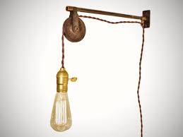 Vintage Industrial Pulley Lamp Wall Mount Pendant Light Etsy Pulley Lamps Pulley Light Pulley Light Fixture