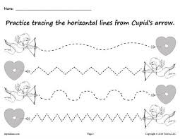 Printable Valentine S Day Themed Line Tracing Worksheets Valentine Worksheets Valentine Lessons Free Preschool Printables