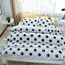 Black And White Polka Dot Bed Sheets Contemporary Modern Black And White Polka Dot Print Elegant Girls Hipster Reversible 100 Cotton Twin Full Quee White Bed Set Queen Bedding Sets Bedding Sets
