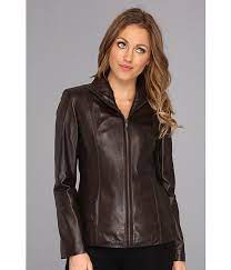 Cole Haan Smooth Lambskin Wing Collar Jacket Chocolate Zappos Com Free Shipping Both Ways Leather Bomber Jacket Collar Jackets Wing Collar